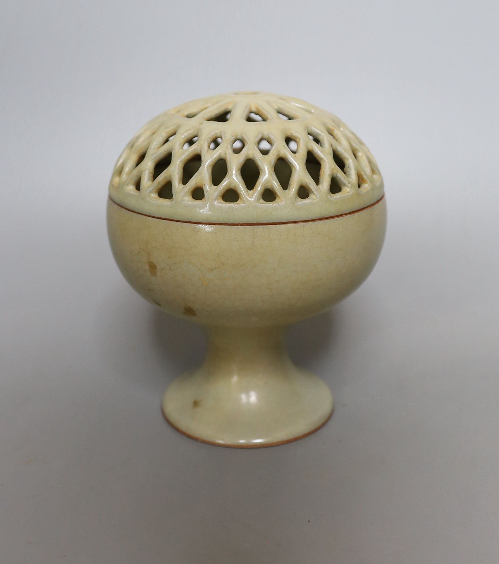 A Chinese pottery censer - 16.5cm tall